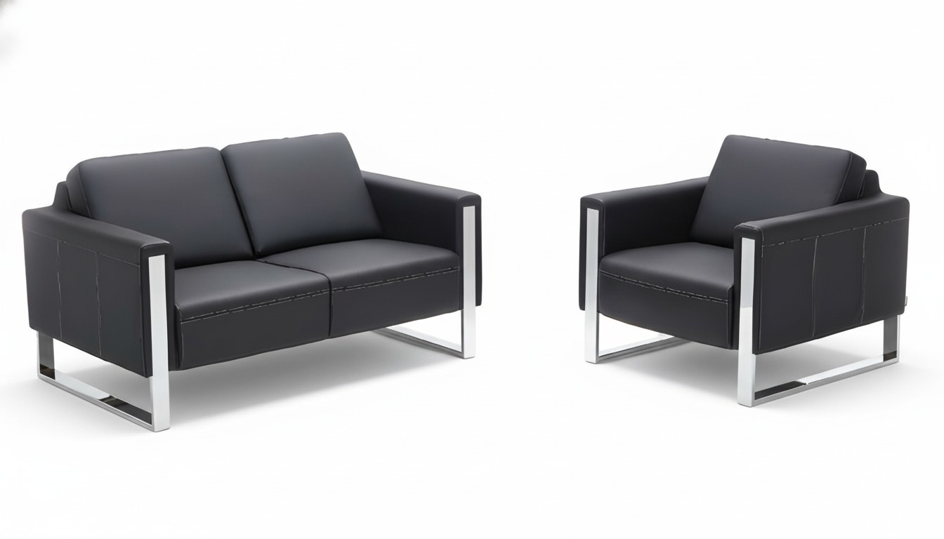 Sofa 2 Seater Leather Sofa Couch Upholstered Designer Office Bank Sofas Couch