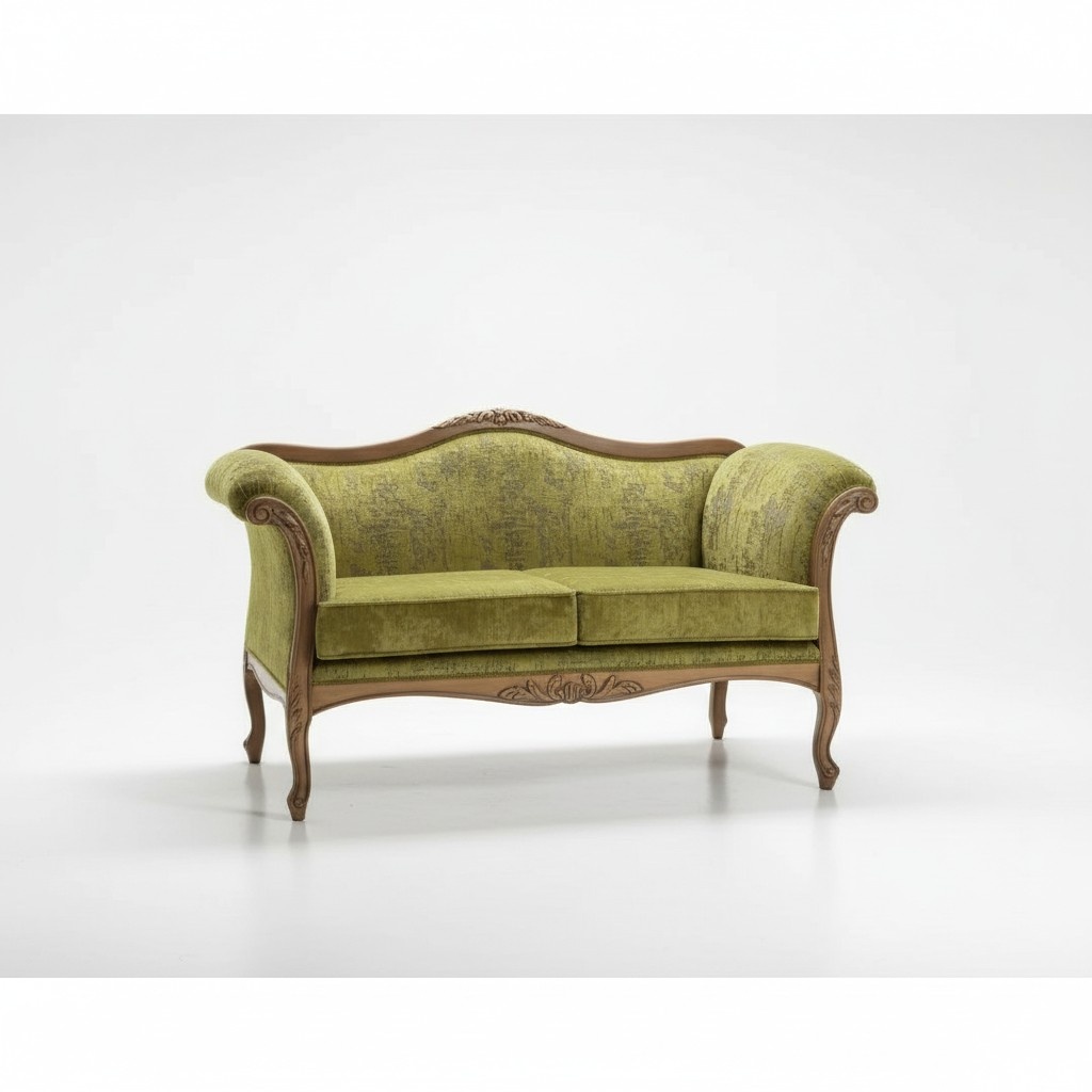 Sofa 2 Seater Textile Wood Upholstery Couch Sofas Design Luxury New Sofa