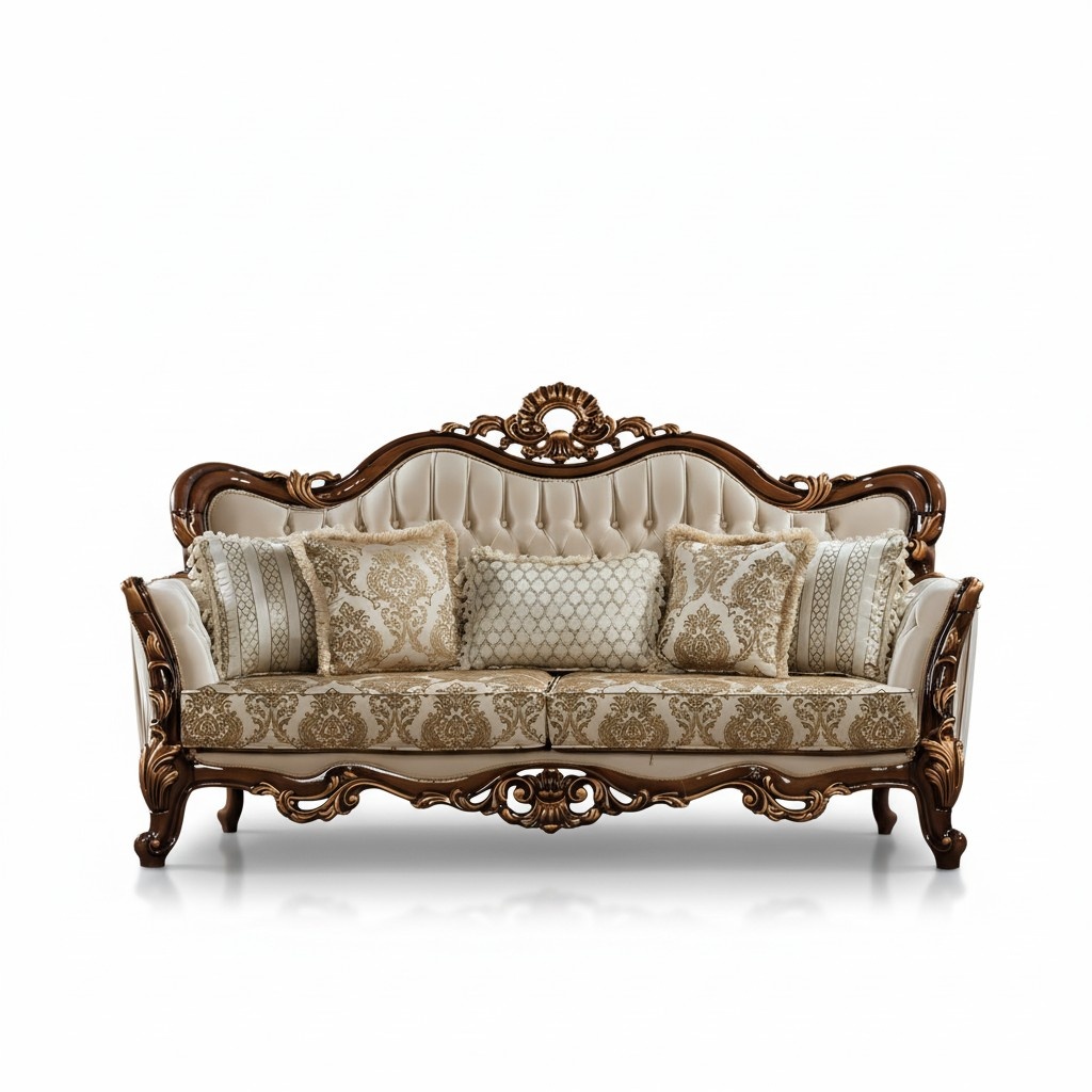 Sofa 3 Seater Baroque Rococo Fabric Three Seater Sofas Luxury Living Room Baroque Style