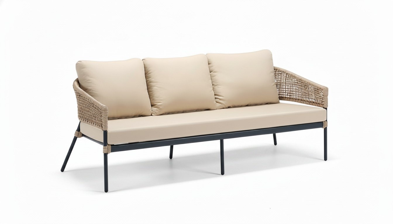 Beige 3-Seater Sofa Luxury Modern Design Sofa Furniture for Terrace