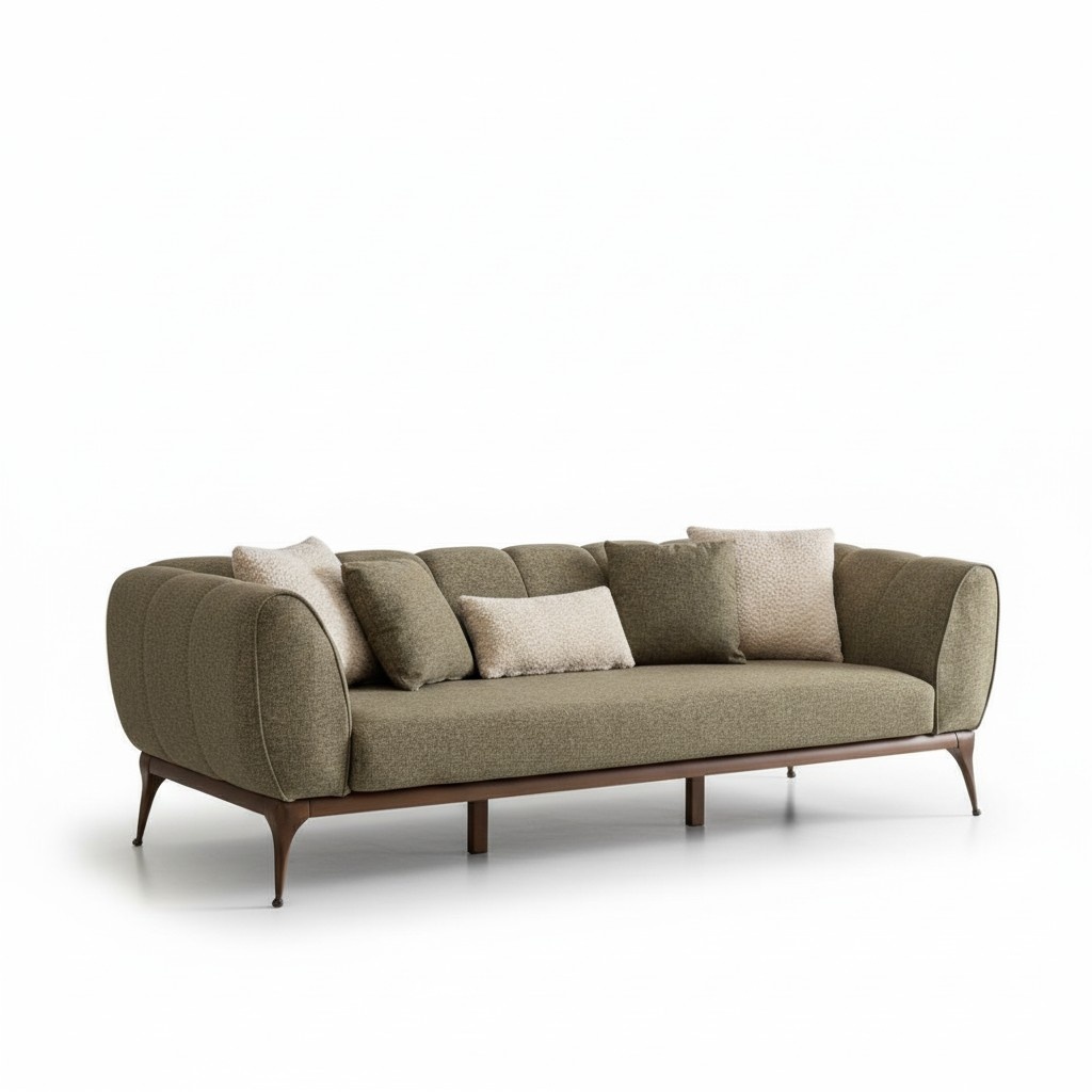 Sofa 3-seater coffee table upholstered sofa 3-seat couch three-seater table green