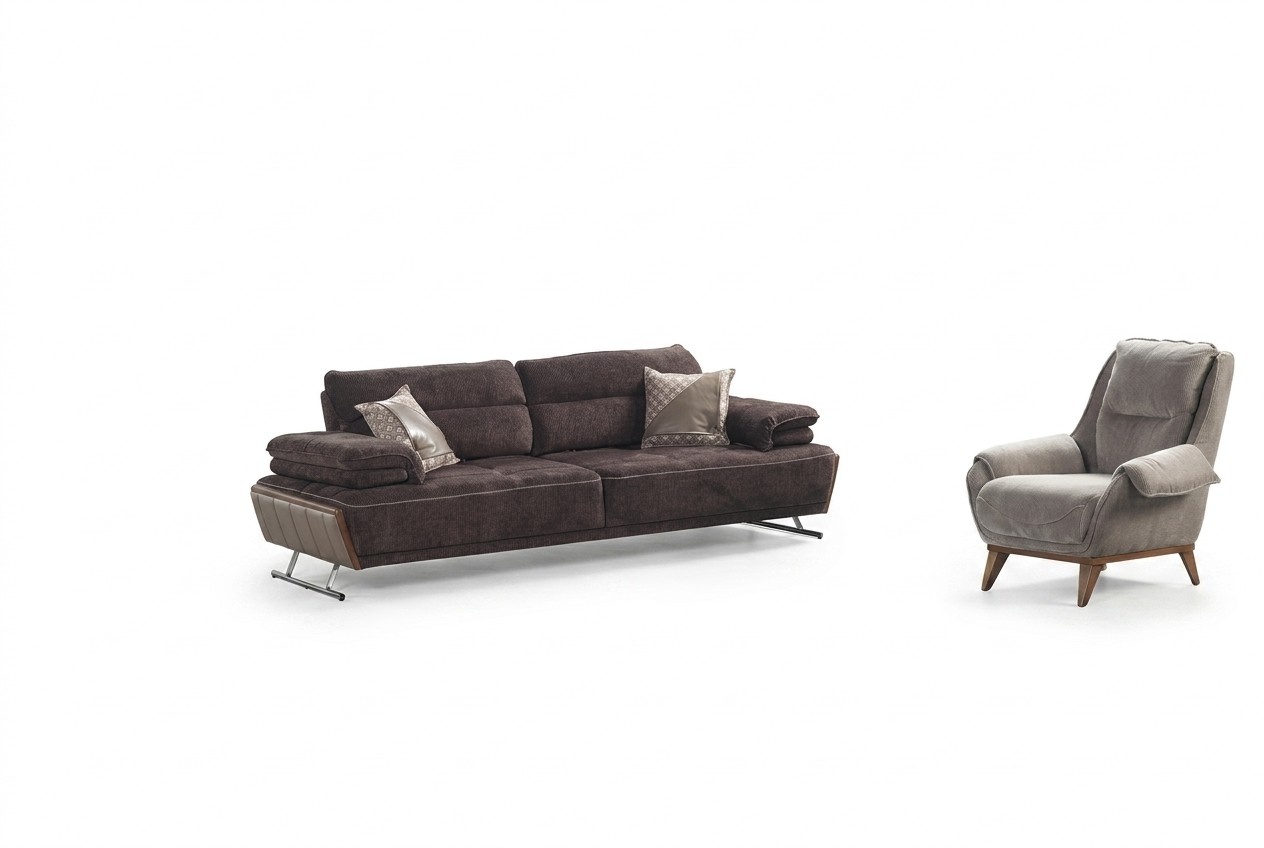 Sofa 3-seater couch lounge set complete sofa relaxation set living room 2-piece