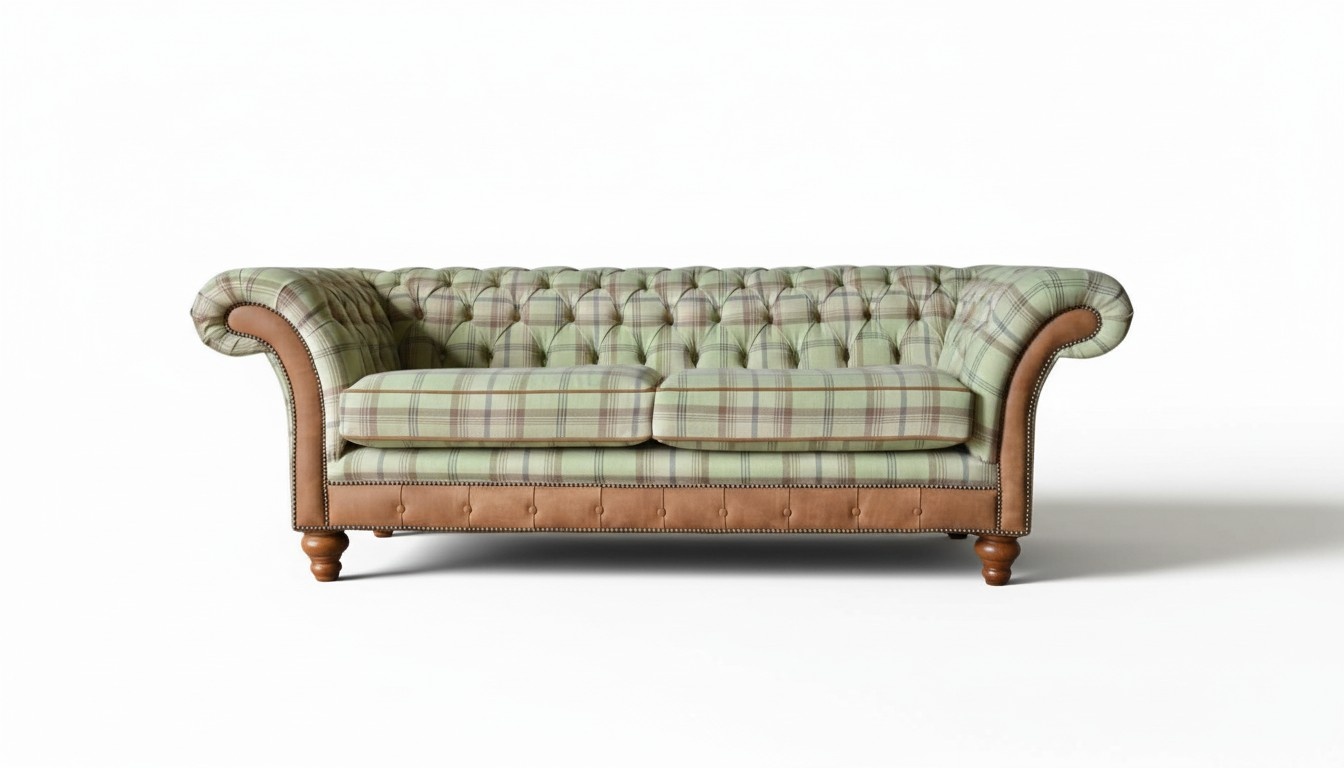 Sofa 3-Seater Couch Design Chesterfield Seat Luxury Textile Upholstery New