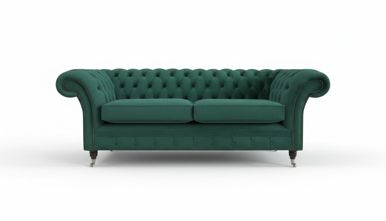 Sofa 3 seater couch Chesterfield upholstery seat set leather textile design velvet
