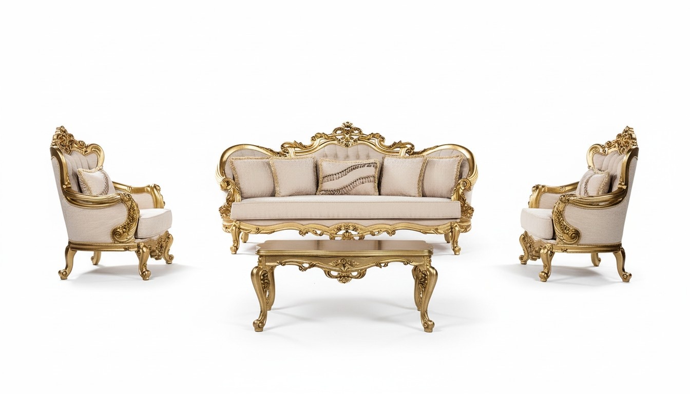 Sofa 3 Seater Fabric Three Seater Sofas Luxury Living Rooma Baroque Style Couch Baroque