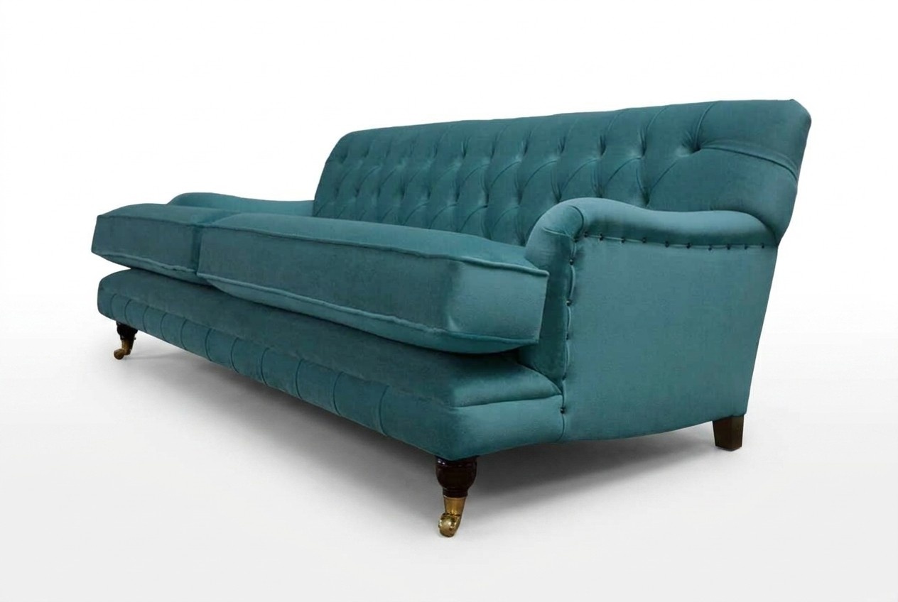 Sofa 3 Seater Fabric Design Couch Upholstery Sofas Textile Modern Chesterfield