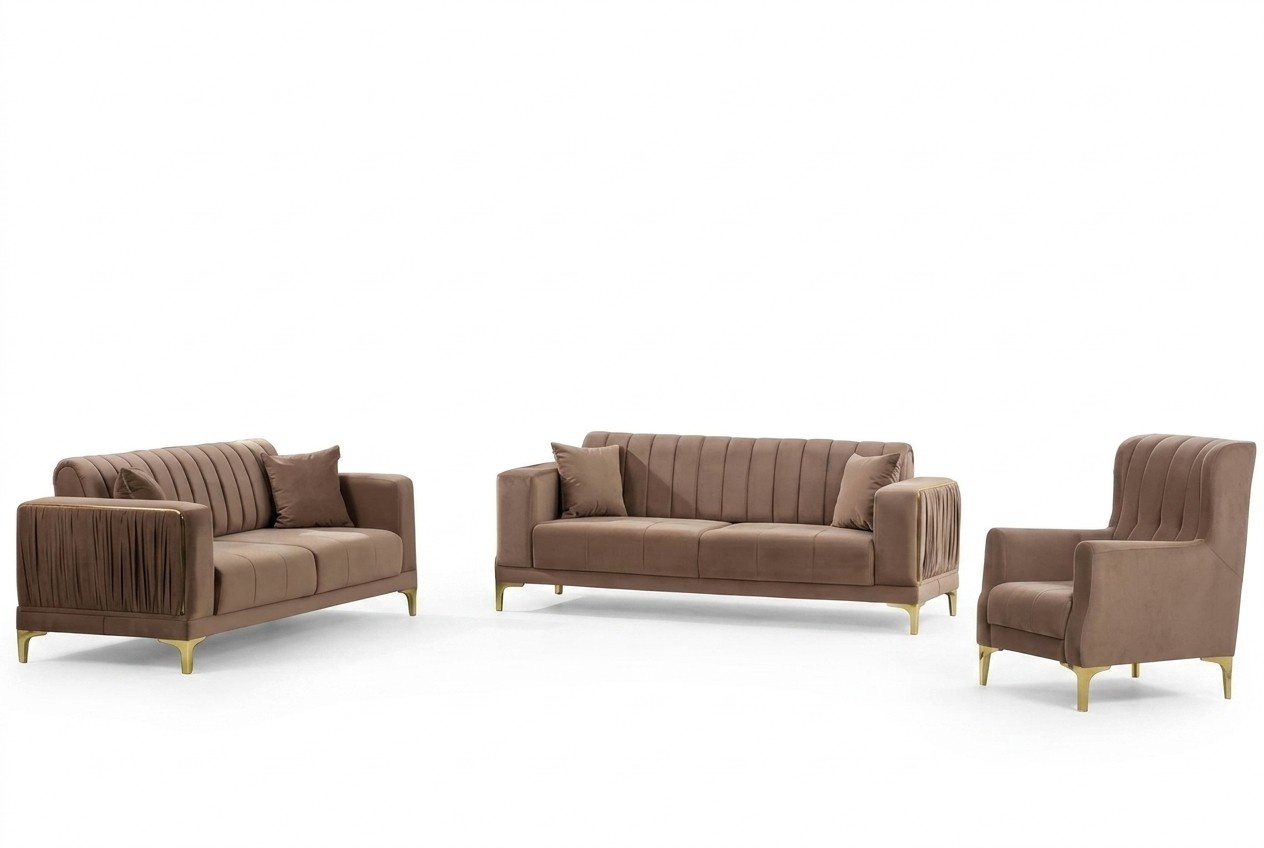 Sofa 3-seater living room 3-piece couch complete sofa lounge set relaxation set
