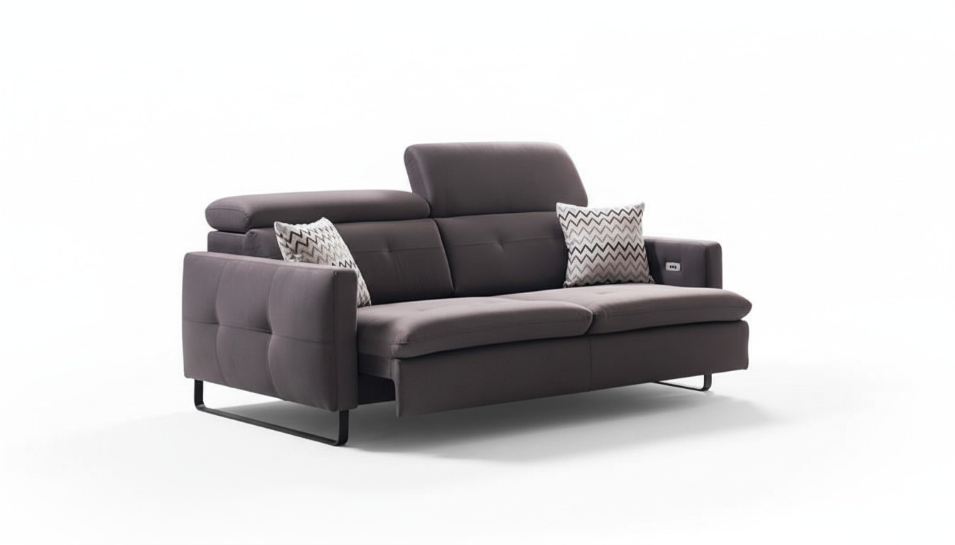 Sofa 3-Seater Living Room Modern Design Upholstered Furniture Gray Luxury Couch