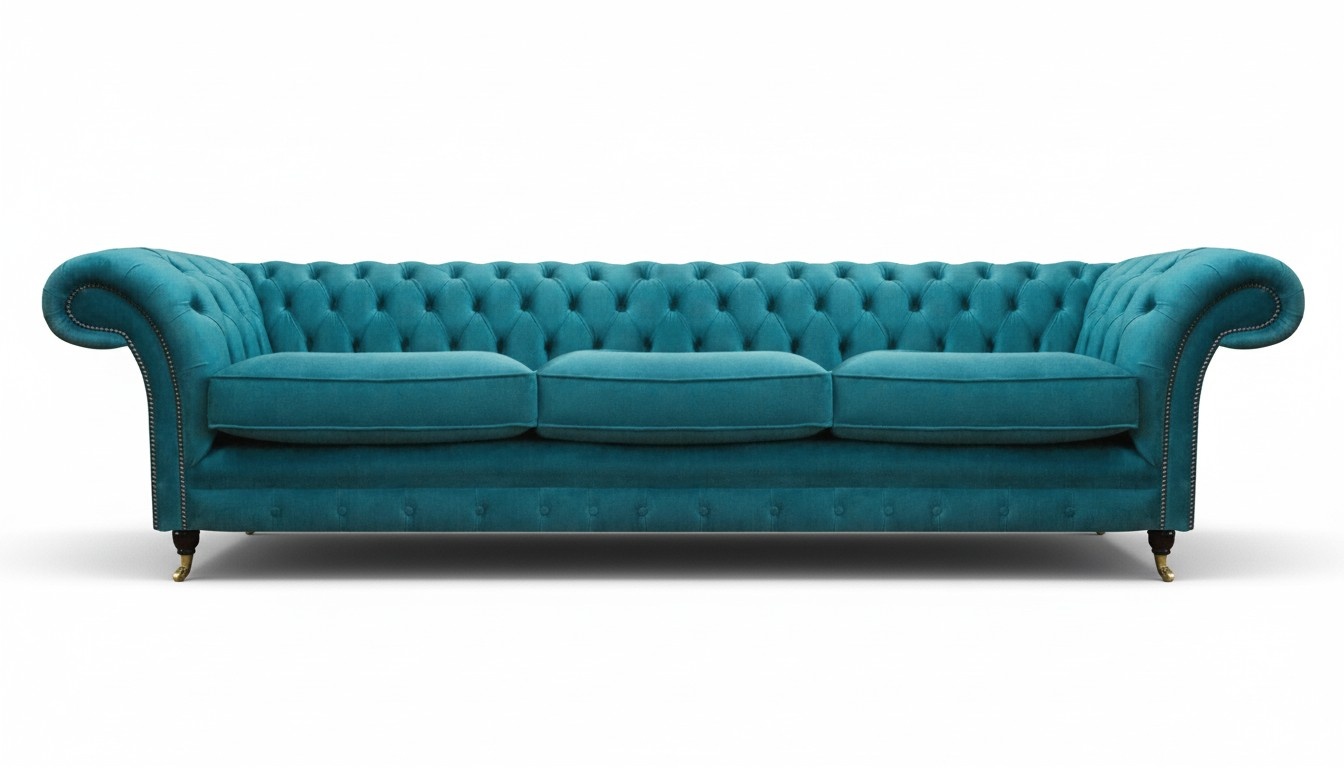 Sofa 3-seater Luxury Modern Design Blue Three-Seater Couch Upholstered Furniture