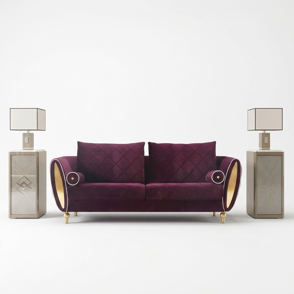 Sofa 3 seater Sofas Couch Upholstery Set Metal Design Modern Couches Velvet