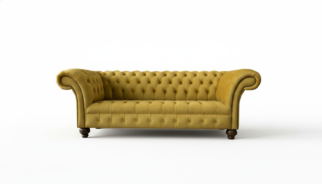 3-Seater Sofa Textile Sofas Couch Upholstered Set Sofa Set Chesterfield New
