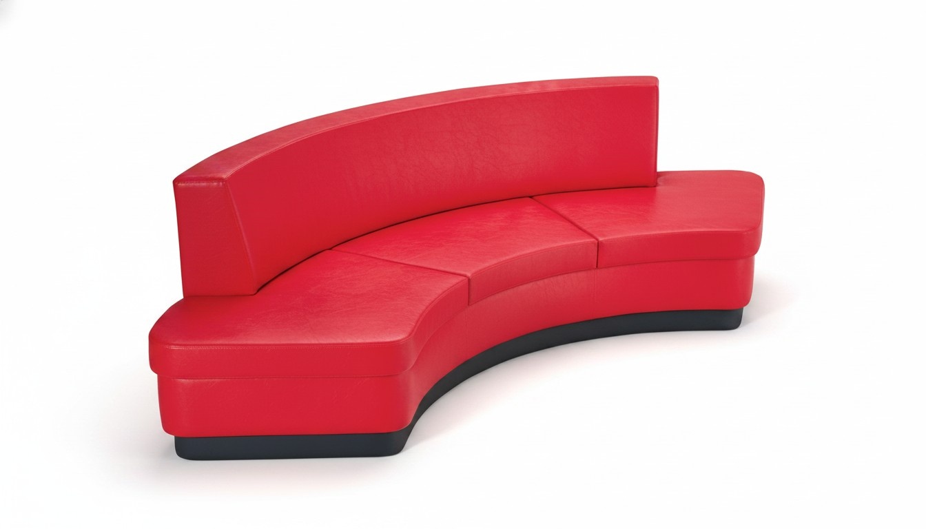 Red Fabric 3-Seater Sofa Modern Design Couch Upholstered Sofas