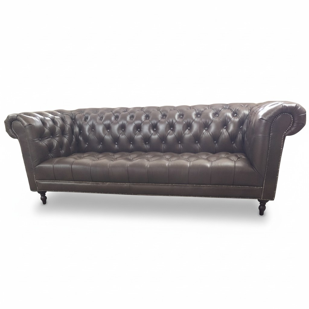 Sofa 4 Seater Chesterfield Couch Luxury 245cm Leather Sofa Couches Furniture