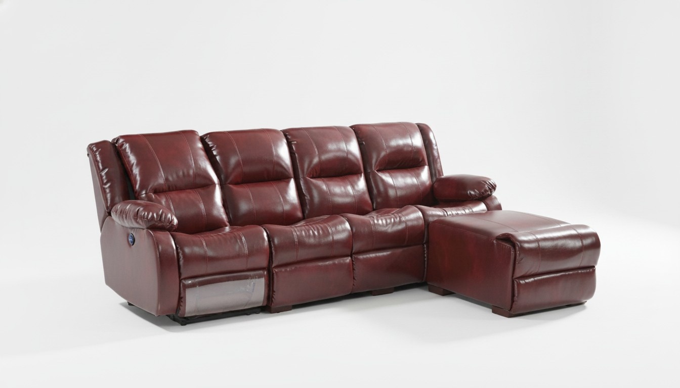 Sofa 4 seater upholstery faux leather living area sofas pouffe luxury furniture new