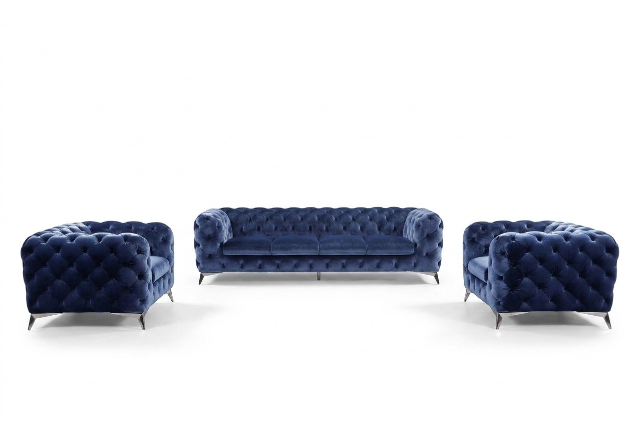 Sofa Chesterfield couch upholstery XXL Big set textile 3+3 designer couches New