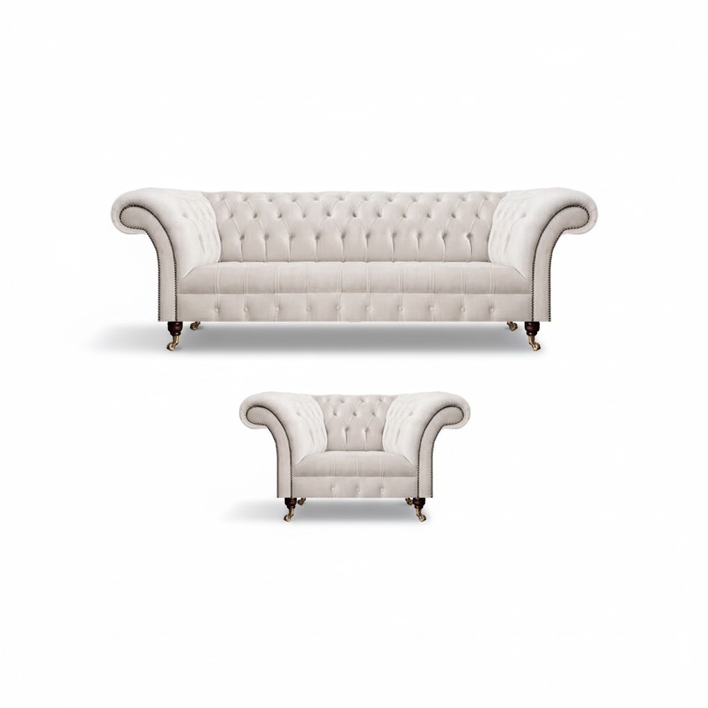 Complete Sofa Set 2-piece Armchair Sofa Three-seater Couch Sofa Set Chesterfield