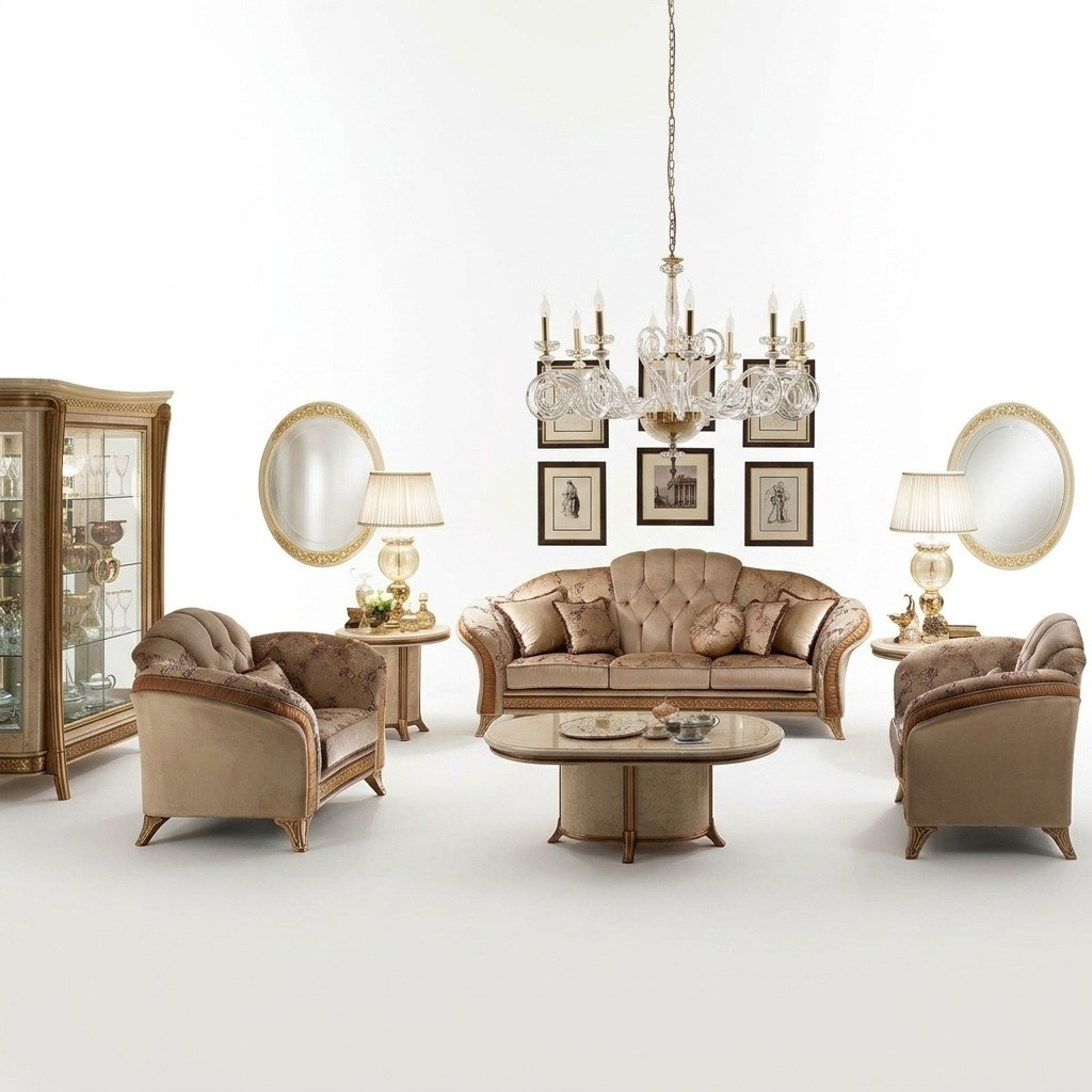 Living room luxury 3-seater (without 2+1) chesterfield sofa in art nouveau style