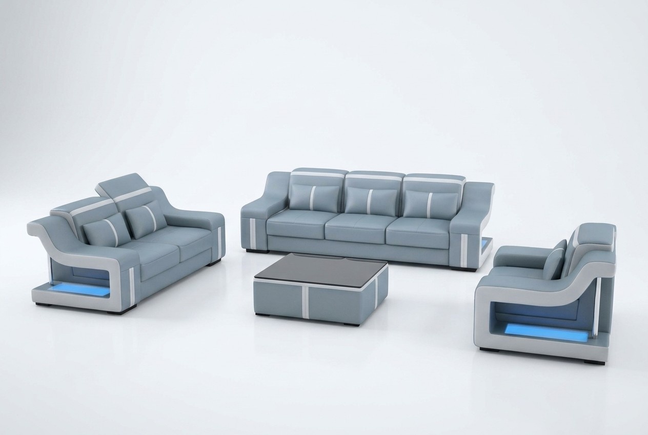 Sofa couch upholstery 3+2+1 set seat leather sofas couches set combination new