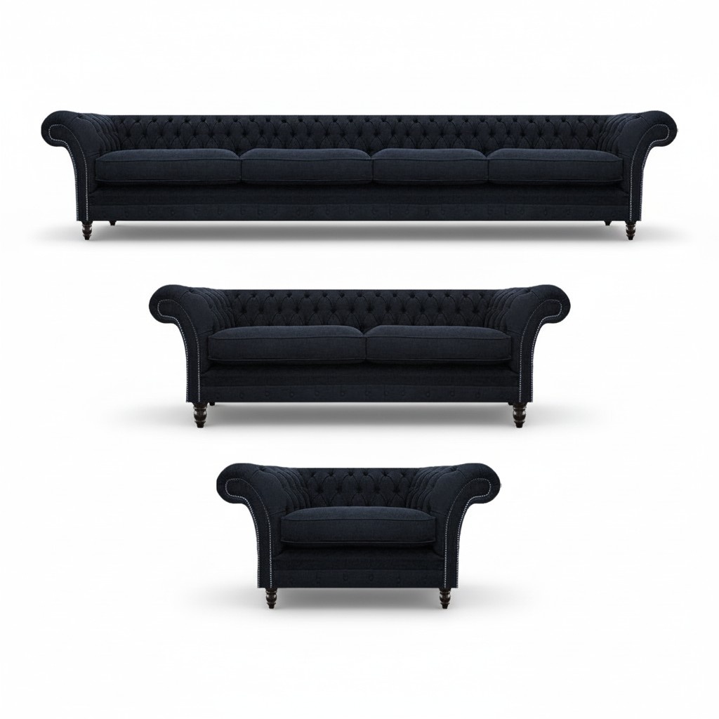 Sofa Couch Upholstery Set Modern Couch Set 3-piece Chesterfield