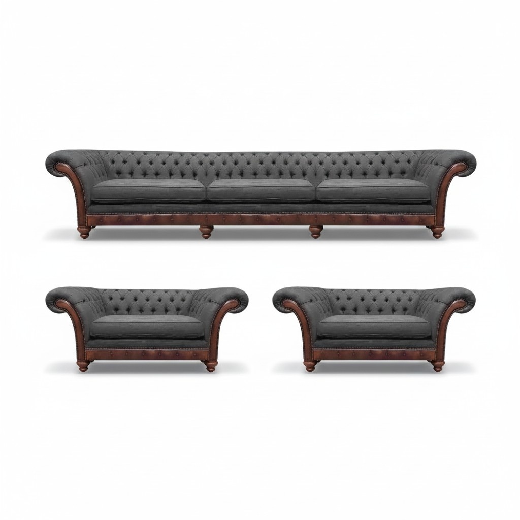 Sofa Couch Upholstery Set Sofa Set Modern Couches 3-Piece Chesterfield
