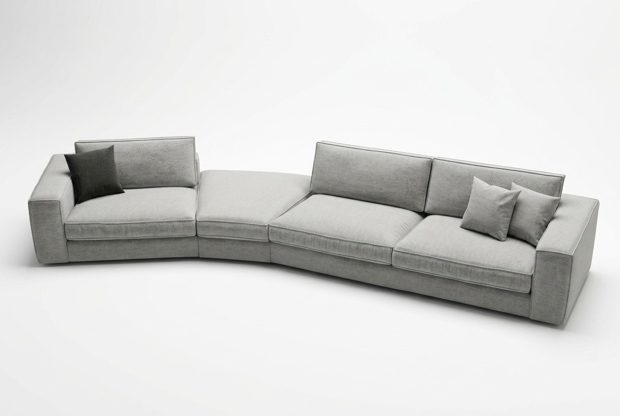Sofa in modern design: A simple solution for coziness.
