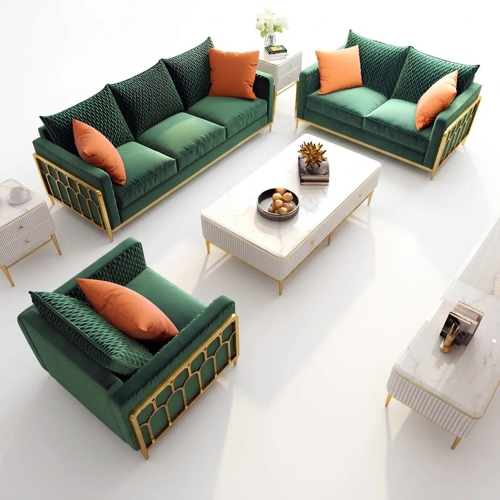 Sofa Leather Couch Upholstery Seat 3+1 S eater Set Design Couchen Sofas Group