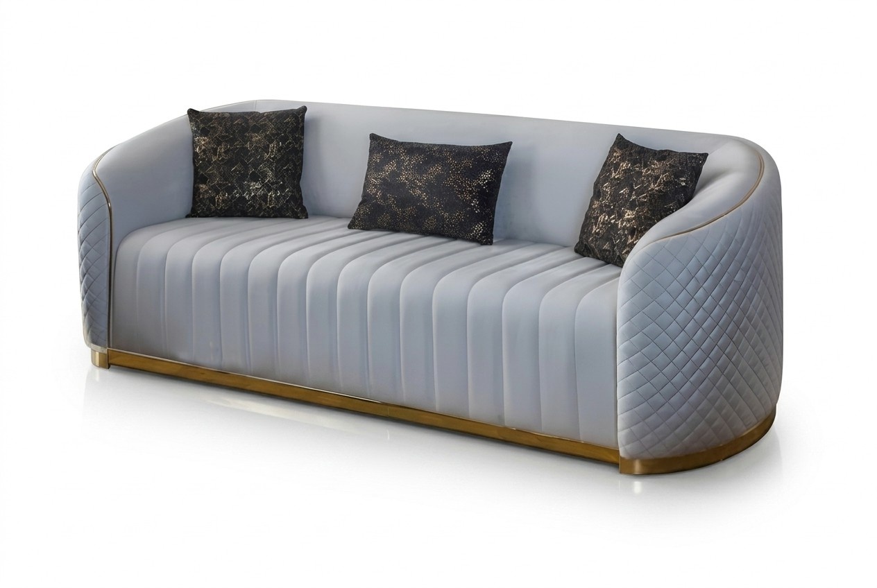 Sofa Luxury Living Room Modern Three Seater Furniture Sofa 3 Seater Wood Textile