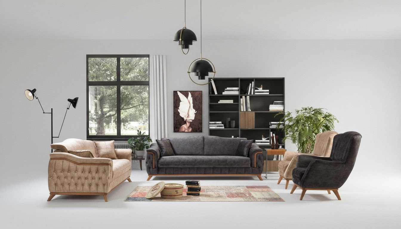 Sofa luxury textile chesterfield couch upholstery 3 seater couch fabric