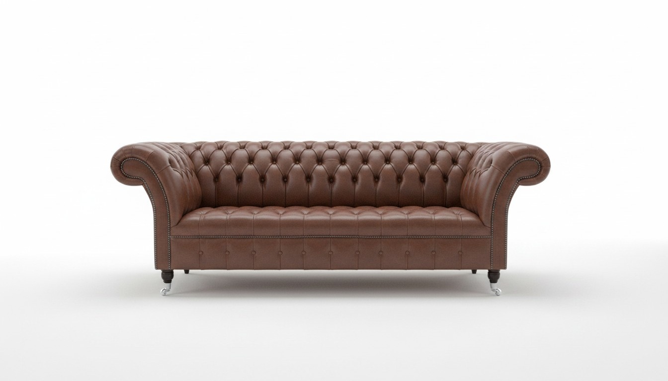 Sofa Luxury Textile Chesterfield Couch Sofas Upholstery 3 Seater Set Brown Leather