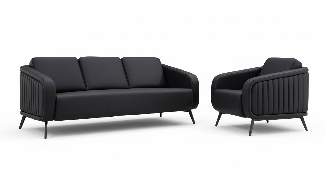 Modern Sofa Office Furniture Upholstered Furniture Designer Leather Sofa 3-Seater Armchair