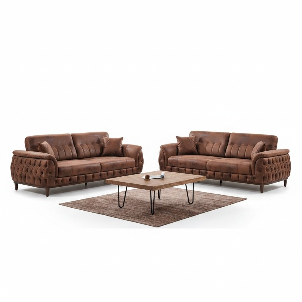 Sofa set 2x three-seater sofas living room modern design furniture