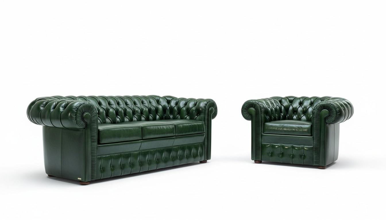 Sofa set 3+1 Chesterfield upholstered sofa seating set classic couch leather