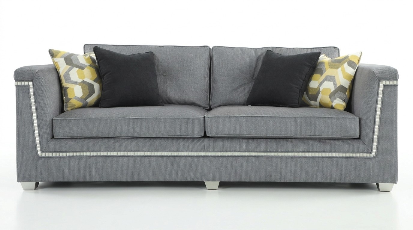 Sofa Set 3+1 Grey Living Room Textile Upholstery Modern Sofa Armchair New