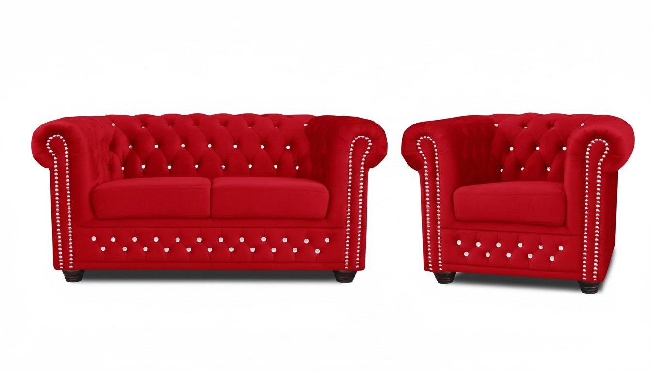 Sofa Set 2+1 Seater Sofas Couch Upholstery Blue Classic Couches Set