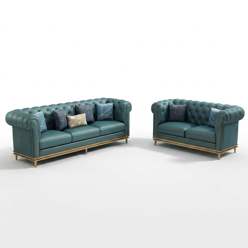 Sofa set 3+2 seater leather sofa contemporary sofa designer sofa New Chesterfield