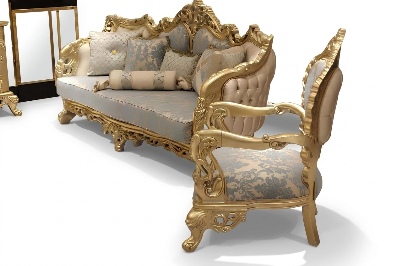 Sofa Set 3+3 Seater Chesterfield 2x Sofa Classic Relax Armchair 2pcs.Furniture