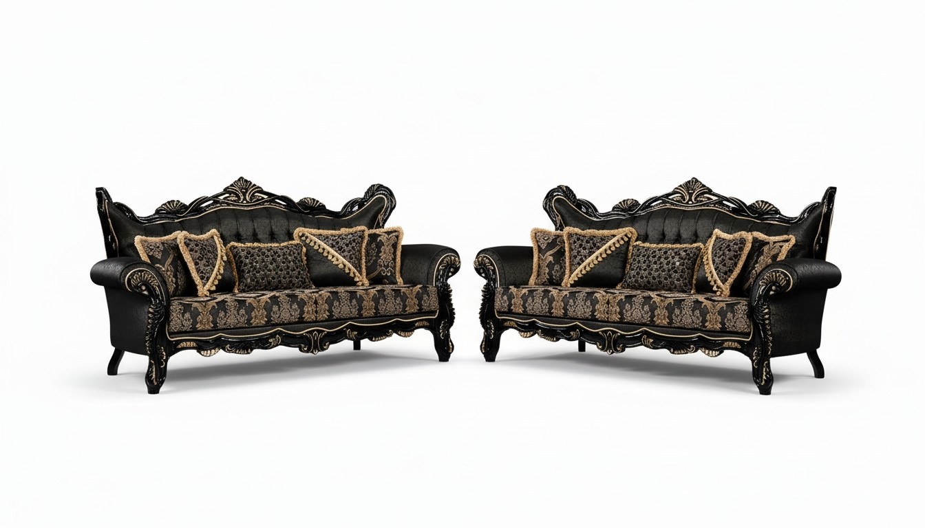 Sofa Set 3+3 Seater Sofa Armchair Sofas Luxury Set Polyester Fabric New