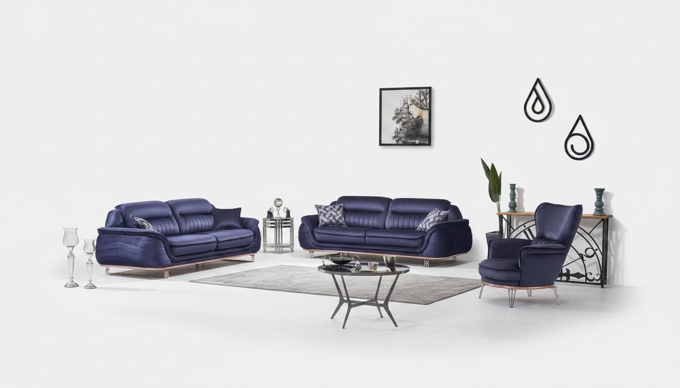 3-piece sofa set Luxury living room set 3+3+1 seat upholstered couches