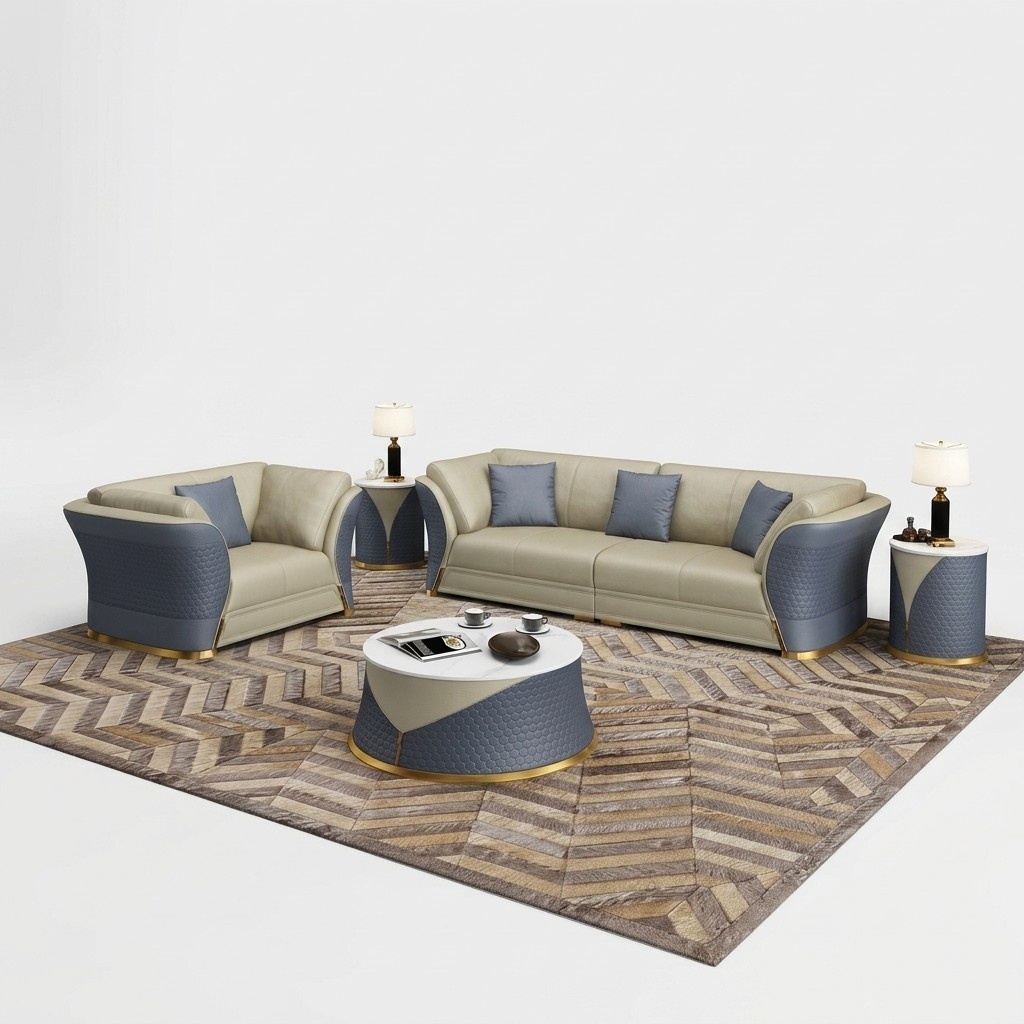 Sofa Set 4+1 Seater Couch Upholstery Set Furniture Italian Design Sofa