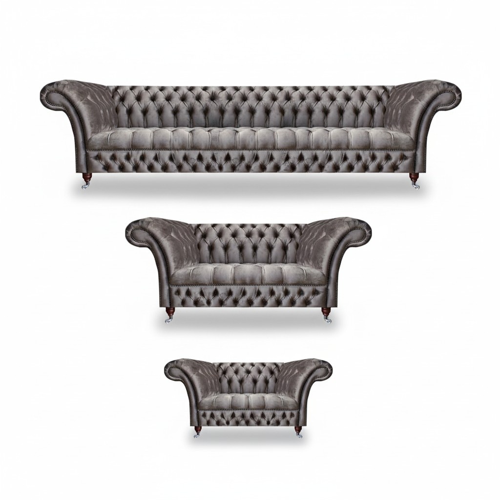 Sofa set 4+2+1 textile sofa complete gray modern upholstered furniture living room