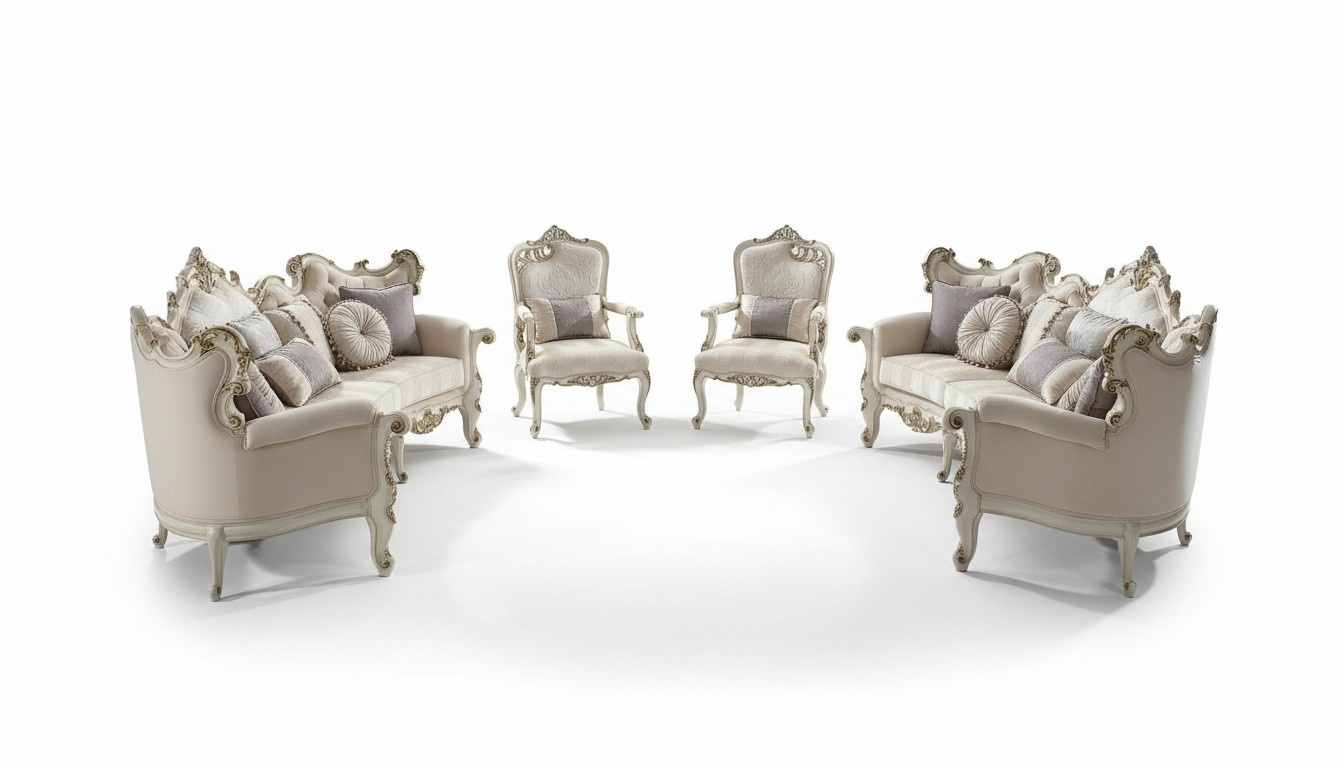 Sofa Set 4 Piece Sofa Set Design Couches Upholstery Couch Baroque Rococo Set