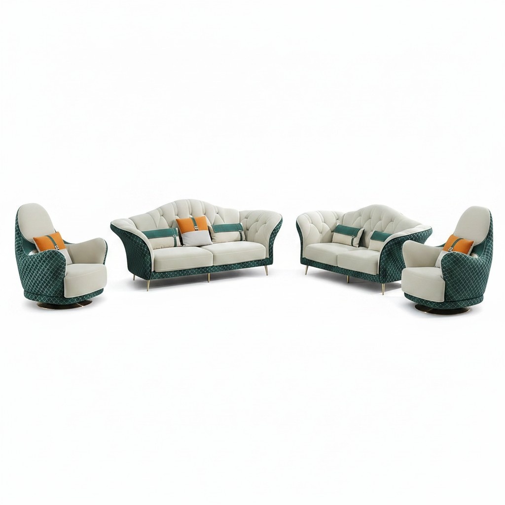 Sofa Set Big Set 3+2+1+1 Seater Leather Sofa Couch Set Design Couches New