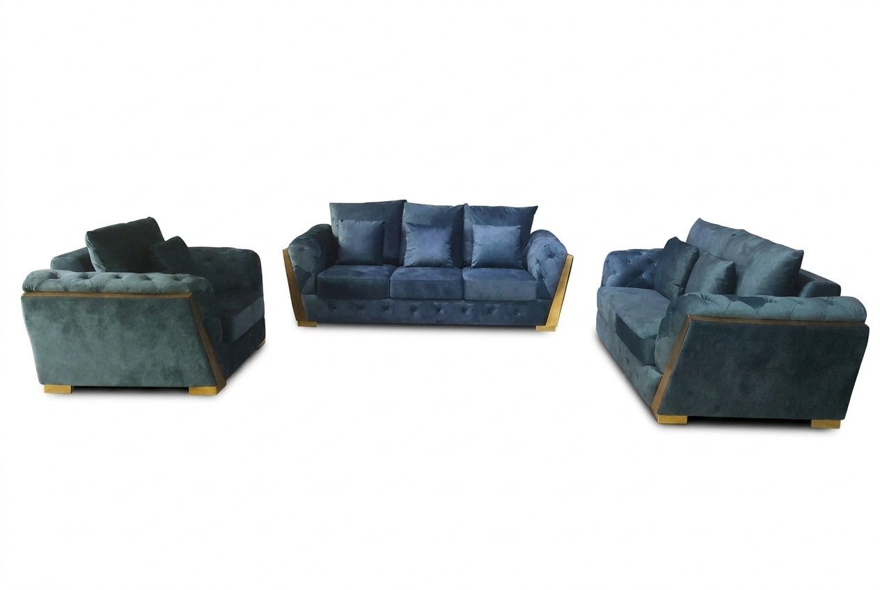 Sofa set Chesterfield couch set 3+2+1 furniture fabric sofa couch 3pcs.