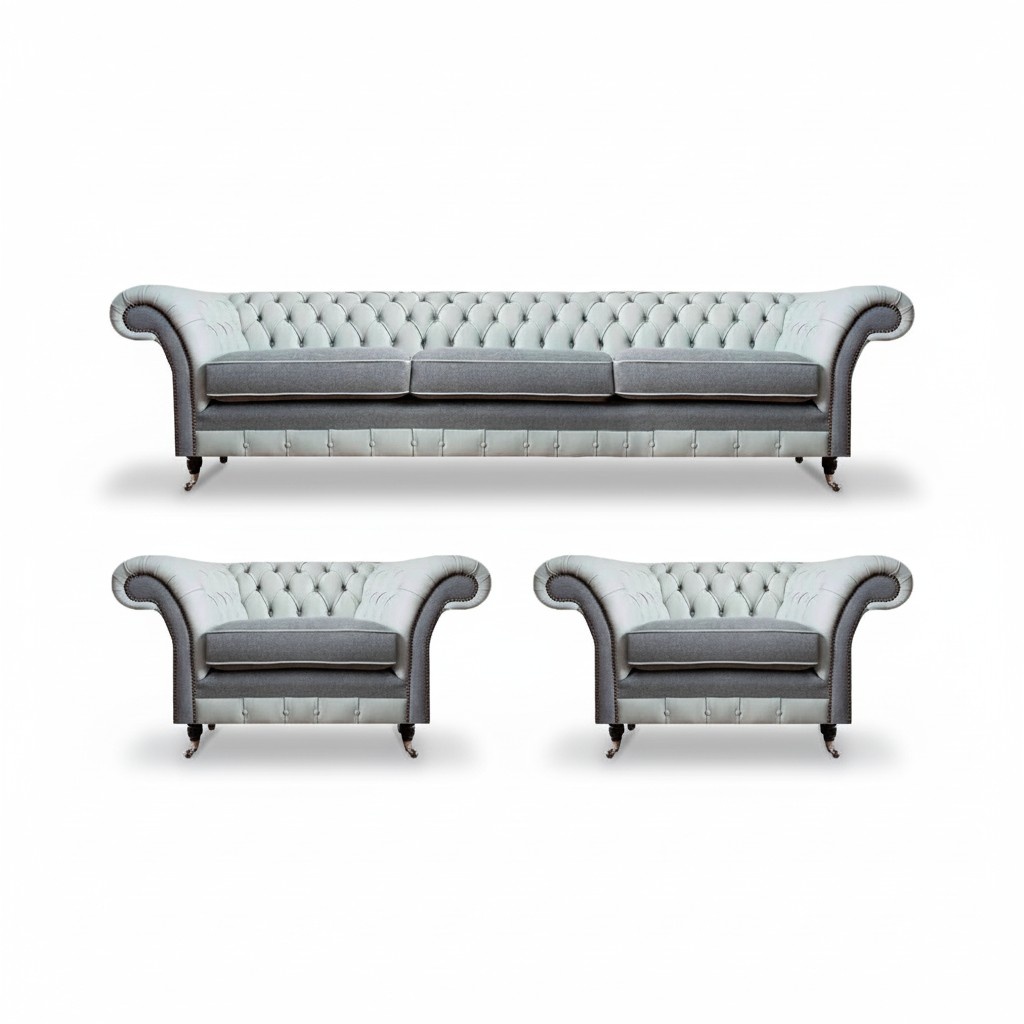 Chesterfield textile sofa set 3+1+1 upholstery living room sofa set.