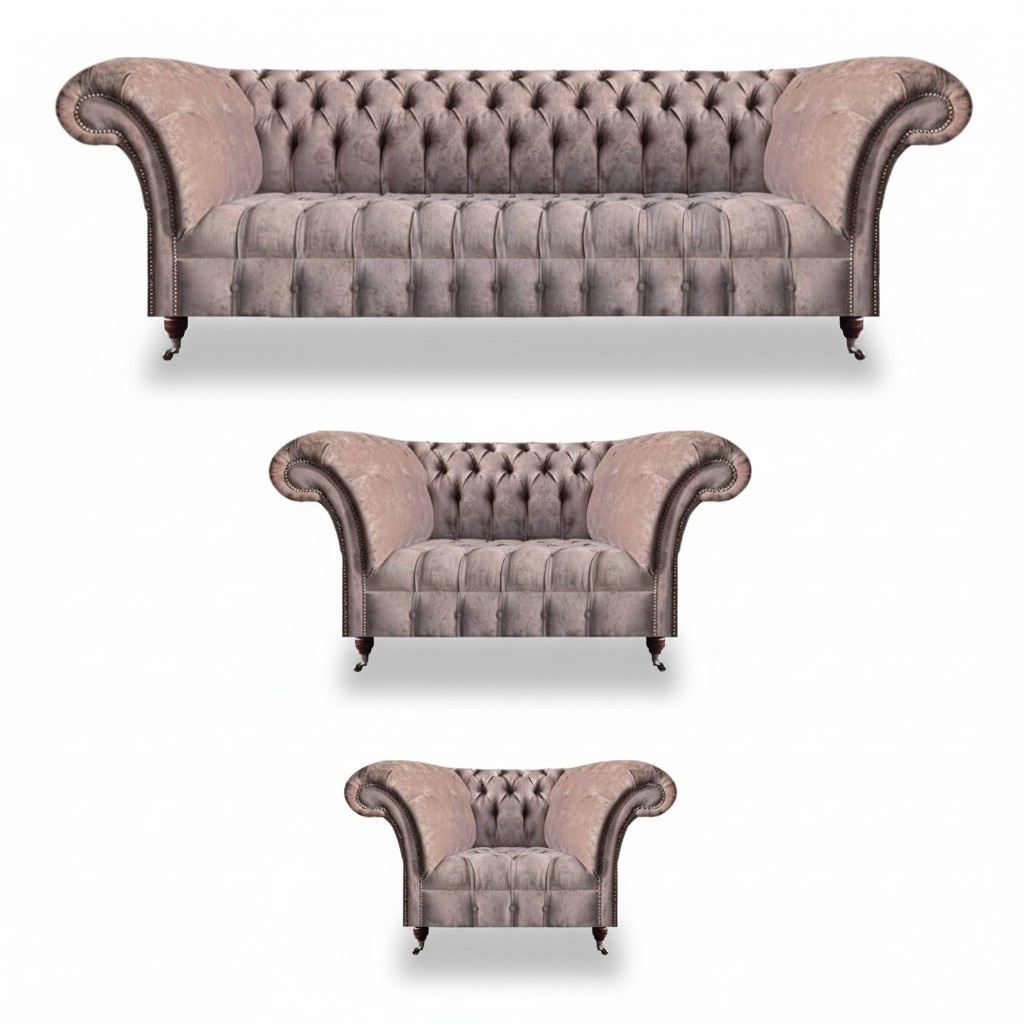 Sofa set complete 4+2+1 textile sofas living room furniture Chesterfield