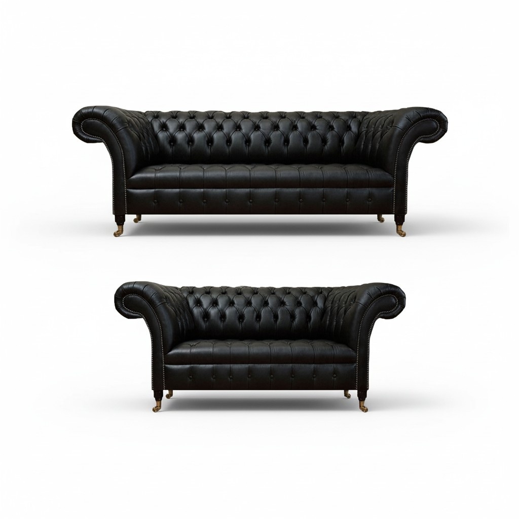 Sofa set couch upholstery Chesterfield design complete sofas leather sofa