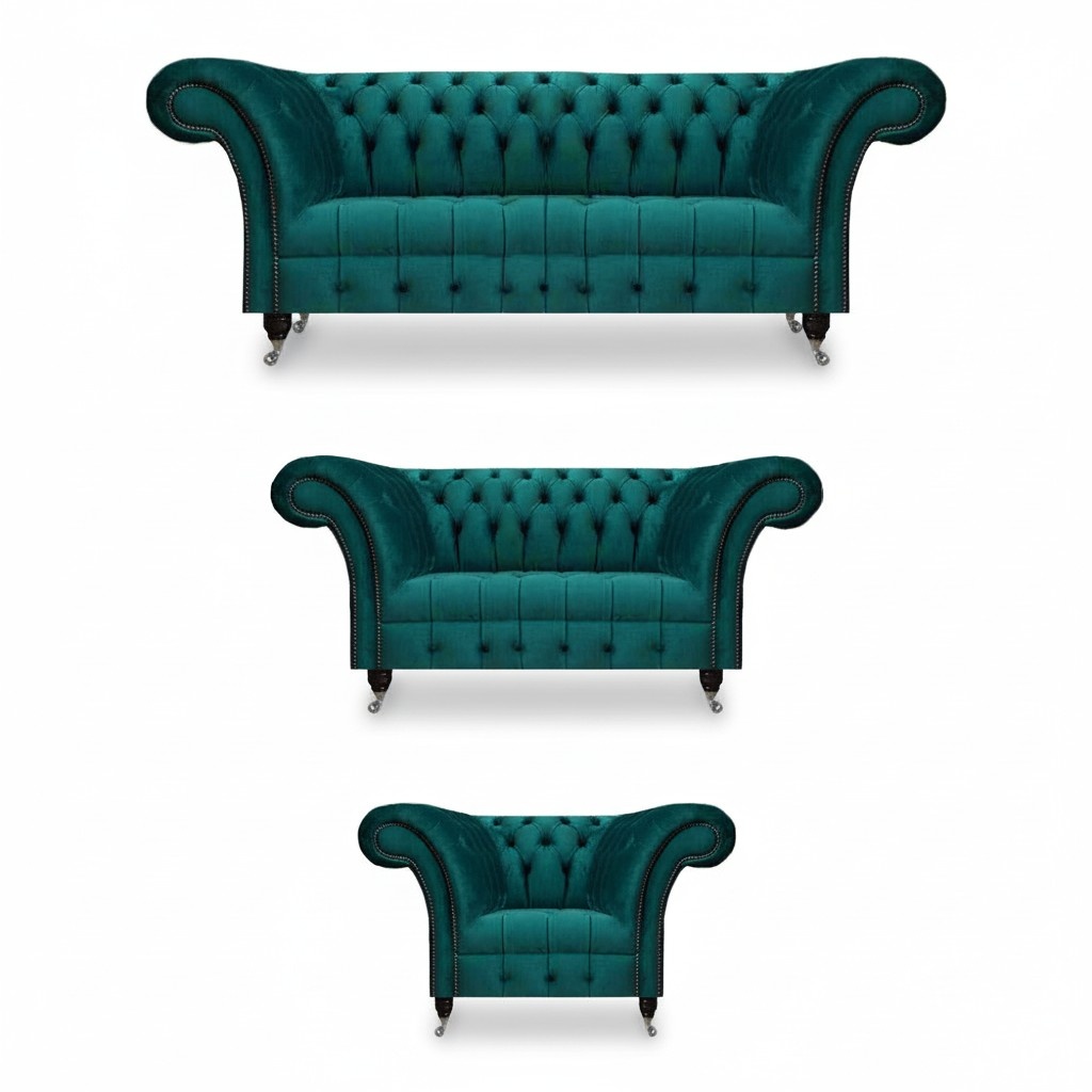 Sofa set couch upholstery Chesterfield design sofa set 3-piece modern complete