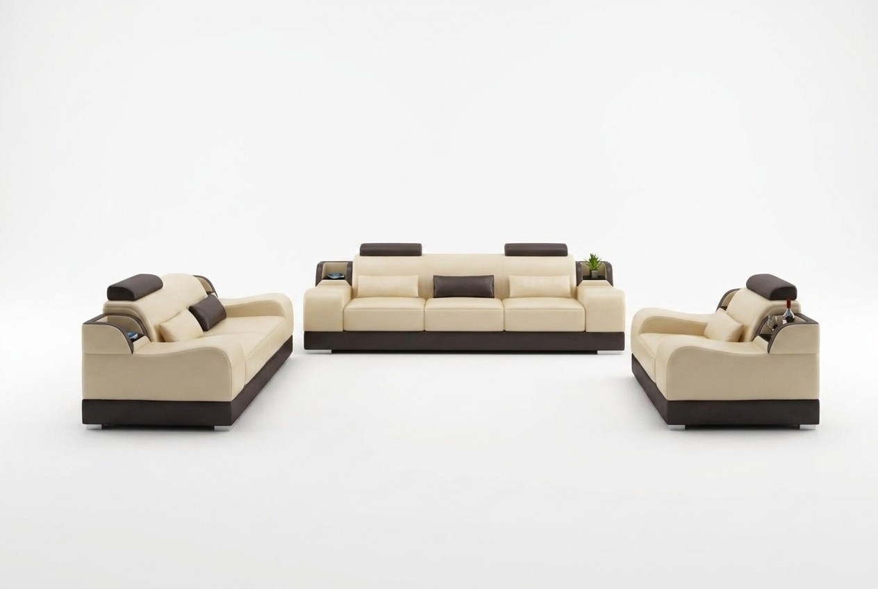 Sofa set couch upholstery sofa 3+3 complete set designs leather 2 pieces.
