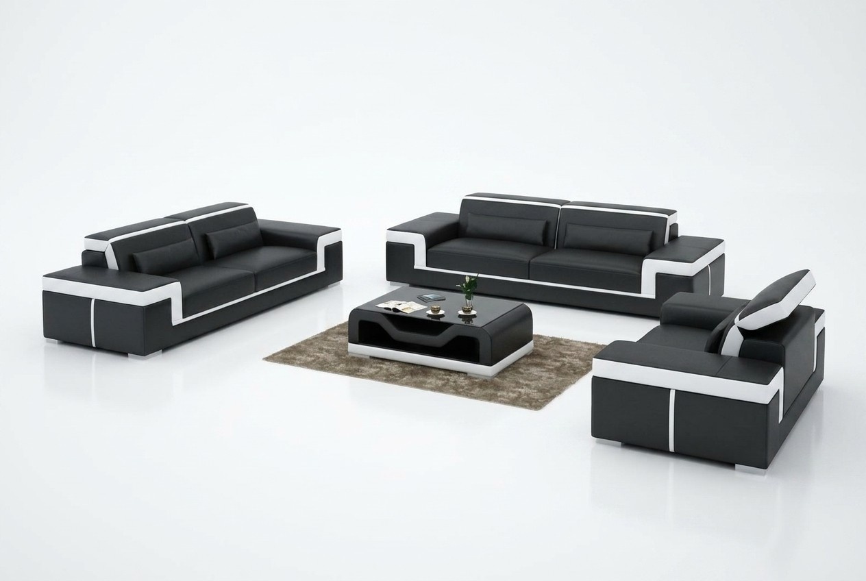 Sofa set couch upholstery sofa 3+1+1 complete set designs leather 3 pieces.