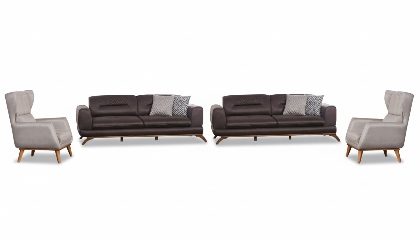 Sofa set for the living room with two three-seater sofas and two armchairs.